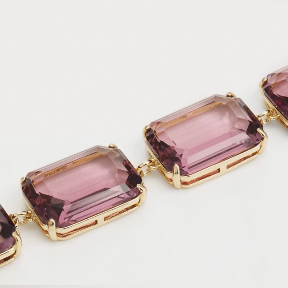 Ralph Lauren Gold Tone Glass Stone Toggle Bracelet - Picture 3 of 11